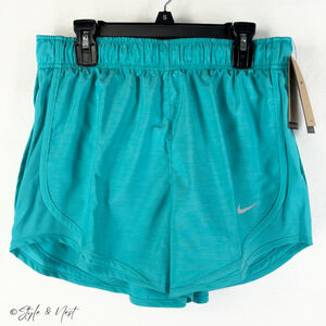 Nike Tempo Dri-fit Mid Rise Running Shorts Blue Dusty Cactus/Reflective Sm NWT
